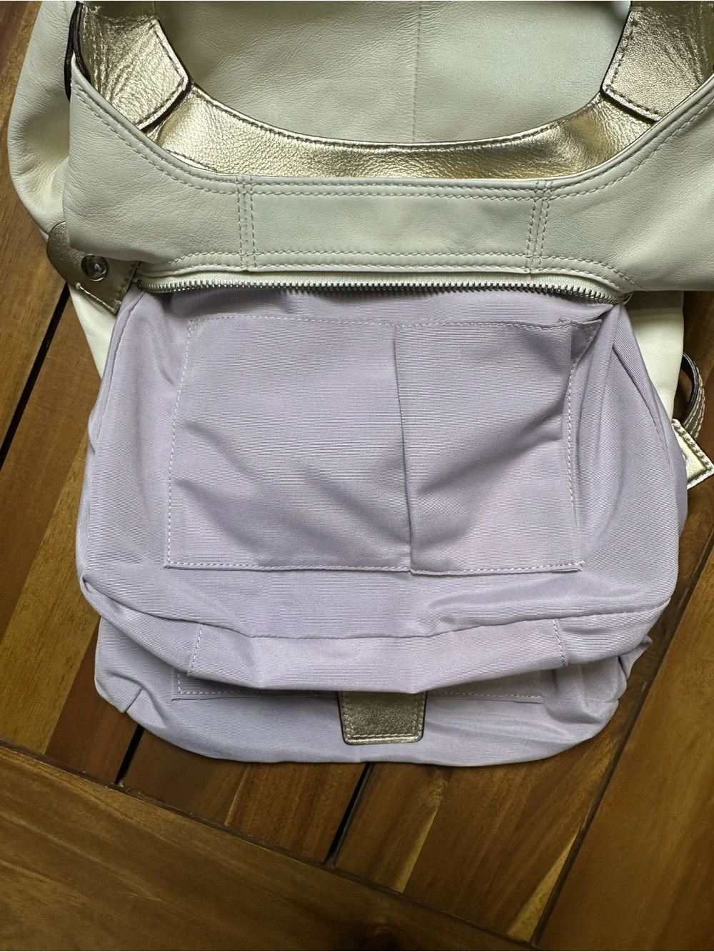 Coach Lynn SoHo White Smooth Leather Shoulder Bag with Gold Trim